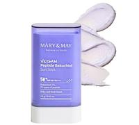 Mary&May Vegan Peptide Bakuchiol Sun Stick SPF50+ PA++++ - Korean Sunscreen Stick with 25 Peptides & Plant-Based Retinol Alternative - Non-Greasy, Portable, Matte Finish, Reef-Safe, 18g