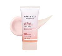 Mary&May Vegan Primer Glow Sun Cream SPF50+ PA++++ - Korean Vegan Sunscreen with Pomegranate, Kombucha & Panthenol - Tone-Up, Primer & Dewy Finish - Lightweight Non-Greasy Formula, 50ml