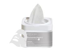 Mary&May Vitamin C Niacinamide Brightening Mask 30 Sheets - Daily Sheet Mask for Brighter, More Even-Looking Skin, 2% Niacinamide & Vitamin C 1,000ppm, Pull-Out Tub with Tweezers