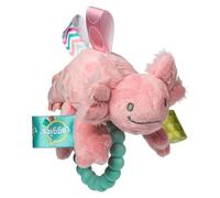 Mary Meyer,41622M, Taggies Soft Baby Rattle with Soothing Teething Ring and Sensory Tags, 6-Inches, Lizzy Pink Axolotl