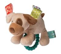Mary Meyer Taggies Soft Baby Rattle with Teether Ring and Sensory Tags, 15.24 cm, Buddy Dog