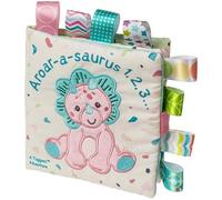 Mary Meyer Taggies Soft Cloth Book with Crinkle Paper & Squeaker, 15.24 cm x 15.24 cm, Aroar-a-Saurus
