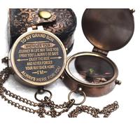 MARY NAUTICAL for You Gift for Grandson Brass Compass Engraved Quote | Memory Present to My Grandson Birthday, Baptism, Graduation, Confirmation, Love, Gift idea by Grandpa.