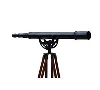 Mary Nautical Harbour Master Vintage Solid Nautical Port Marine Navy Telescope Single Barrel Brass Antique Finish & Black (Single Barrel Telescope 50"