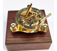 Mary Nautical - Vintage Brass Sundial Compass with Box - Nautical Gift for Sailors & Collectors