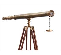 MARY NAUTICAL- Vintage Brass Telescope with Best DF Lens and Adjustable Tripod Stand Makes it Perfect Spyglass for Kids and Beginners, Office Home Decor Ascent, Collectible Antique Brass