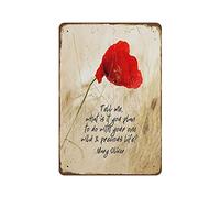Mary Oliver Quote Tell Me What is It You Plan to Do with Your One Wild & Precious Life Self Love Art Print Novelty Retro Tin Metal Sign 8"x12" Embossed Metal Metal Poster Vintage Signs