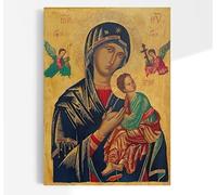 Mary Our Lady Of Perpetual Help Byzantine Jesus | Blessed Virgin Mary Painting, Vintage Print, Fine Wall Art Poster Artwork Pictures