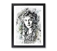 Mary Pickford In Abstract Modern Art Framed Wall Art Print, Ready to Hang Picture for Living Room Bedroom Home Office Décor, Black A2 (64 x 46 cm)