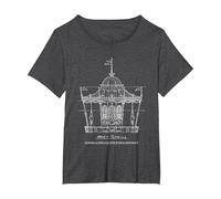 Mary Poppins Carousel Sketch T-Shirt, Women's Plus, Dark Heather Grey, 1X