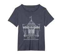 Mary Poppins Carousel Sketch T-Shirt, Women's Plus, Heather Blue, 1X