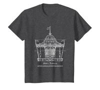 Mary Poppins Carousel Sketch T-Shirt, Youth, Dark Heather Grey, Medium