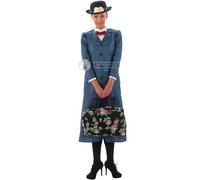 Mary Poppins + Hat Ladies Fancy Dress Disney Victorian Musical Womens Costume