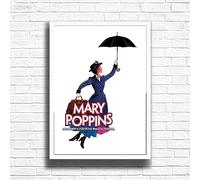 Mary Poppins Poster Print, Musical Print, A4 A3 West End Broadway Theatre Show, Wall Art Deco Special Canvas West End Print, London theatre art frame options (A3 Framed (White))