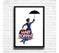 Mary Poppins Poster Print, Musical Print, A4 A3 West End Broadway Theatre Show, Wall Art Deco Special Canvas West End Print, London theatre art frame options (A3 Framed (Black))