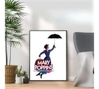 Mary Poppins Poster Print, Musical Print, A4 A3 West End Broadway Theatre Show, Wall Art Deco Special Canvas West End Print, London theatre art frame options (A4 Print Only)