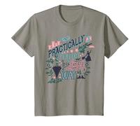Mary Poppins Practically Perfect T-Shirt, Youth, Slate Grey, Large