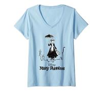 Mary Poppins Rooftop Landing V-Neck T-Shirt