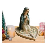Mary Praying Rosary Holder, Display Rack for Necklace, Vintage Catholic Rosary Holder for Desktop Bookshelf Nightstand Study Home Living Room Bedroom