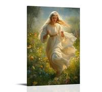 Mary Running through The Garden after The Resurrection, Flowers Scattering in Her Path As Her Heart Races with Joy. Decorative Wall Mural Modern Hanging Art Poster08x12inch(20x30cm)