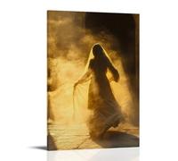 Mary Running to Tell The Disciples of The Empty Tomb, Her Robe Flowing behind Her through The Golden Morning Mist. Contemporary Wall Mural - Decorative Hanging Poster Art 16x24inch(40x60cm)