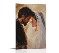 Mary’s Veil Glows in The Light of Heaven While Joseph Looks On With Gentle Reverence Contemporary Wall Mural - Decorative Hanging Poster Art 08x12inch(20x30cm)