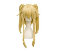 Mary Saotome Meari Blonde Chip Ponytail Synthetic Hair Heat Resistant Cosplay Anime Wig + Silk Black Ribbon + Wig Cap