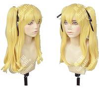 Mary Saotome Meari Wigs Blonde Clip Ponytail Heat Resistant Hair Synthetic Anime Cosplay Wig + Wig Cap + Black Silk Ribbon