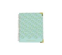 Mary Square Blissful Blooms 7 x 9 Inch Green and Blue 190 Page Spiral Bound Devotional Prayer Journal