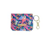 Mary Square Snap Closure ID Card Wallet With Key Hook, 3.5 x 4 Inch Canvas With Protective Coating, Eyes on Me, Multi, 3.5 x 4 Inch