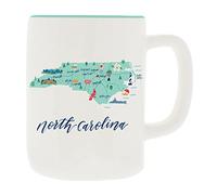 Mary Square State of North Carolina White 19 ounce Ceramic Organic Coffee Mug