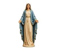 Mary Statue Catholic,4.7 Inch Open Arms Religious Statue - Resin Mary Table Decor | for Home Living Room Bathroom Desktop Bookshelf Mantel Entryway Cabinet
