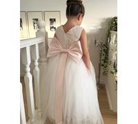 Maryanne Baby Pink + Ivory White Skirt - Flower Girl Dress Lilly + Bo Pink 3-4 Years
