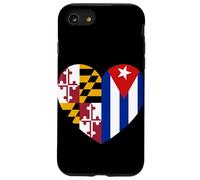 Maryland and Cuba Flags: Heart Shaped Unity Case for iPhone SE (2020) / 7/8