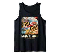 Maryland Blue Crab Flag Old Line State Pride Tank Top