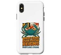 Maryland Blue Crab- Maryland Flag Retro Graffiti Case for iPhone X/XS