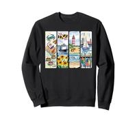 Maryland Crab Lighthouse Sailboat Bay Watercolor Sweatshirt