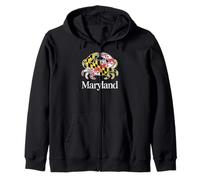 Maryland Crab State Flag Graphic Zip Hoodie