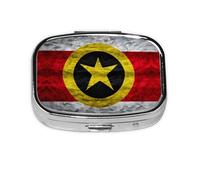 Maryland Flag 1 Print Square Metal Pill Box Decorative Pill Case - Carry Your Meds in Style (Rectangular)