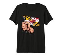 Maryland Flag Graphic Baltimore MD Pride Premium T-Shirt
