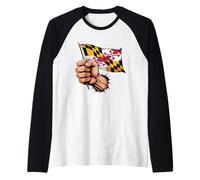 Maryland Flag Graphic Baltimore MD Pride Raglan Baseball Tee