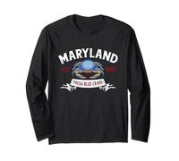 Maryland Fresh Blue Crabs Bay Seafood Baltimore Annapolis Long Sleeve T-Shirt