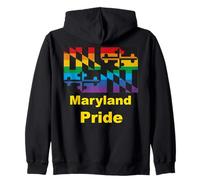 Maryland Gay Pride LGBTQ Lesbian Rainbow State USA Zip Hoodie