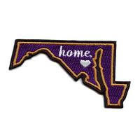 Maryland Home State Patch Football Parody Embroidered Iron On - Purple