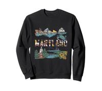 Maryland Landmarks Blue Crab State Pride Vintage Travel Sweatshirt