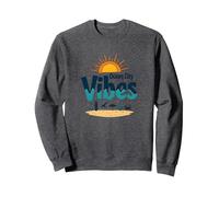 Maryland Ocean City Vibes Beach Summer Vacation Sweatshirt, Adult Unisex, Dark Heather Grey, S