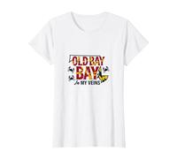 Maryland Old Bay in My Veins Crab Lover Gift T-Shirt, Women, White, L