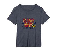 Maryland Old Bay in My Veins Crab Lover Gift T-Shirt, Women's Plus, Heather Blue, 1X