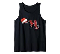 Maryland Plaid Christmas Santa Hat Holiday Matching Design Tank Top