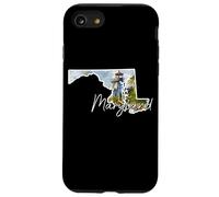 Maryland Pride Watercolor Lighthouse State Outline Art Case for iPhone SE (2020) / 7/8